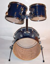 toms mounted on bass drum